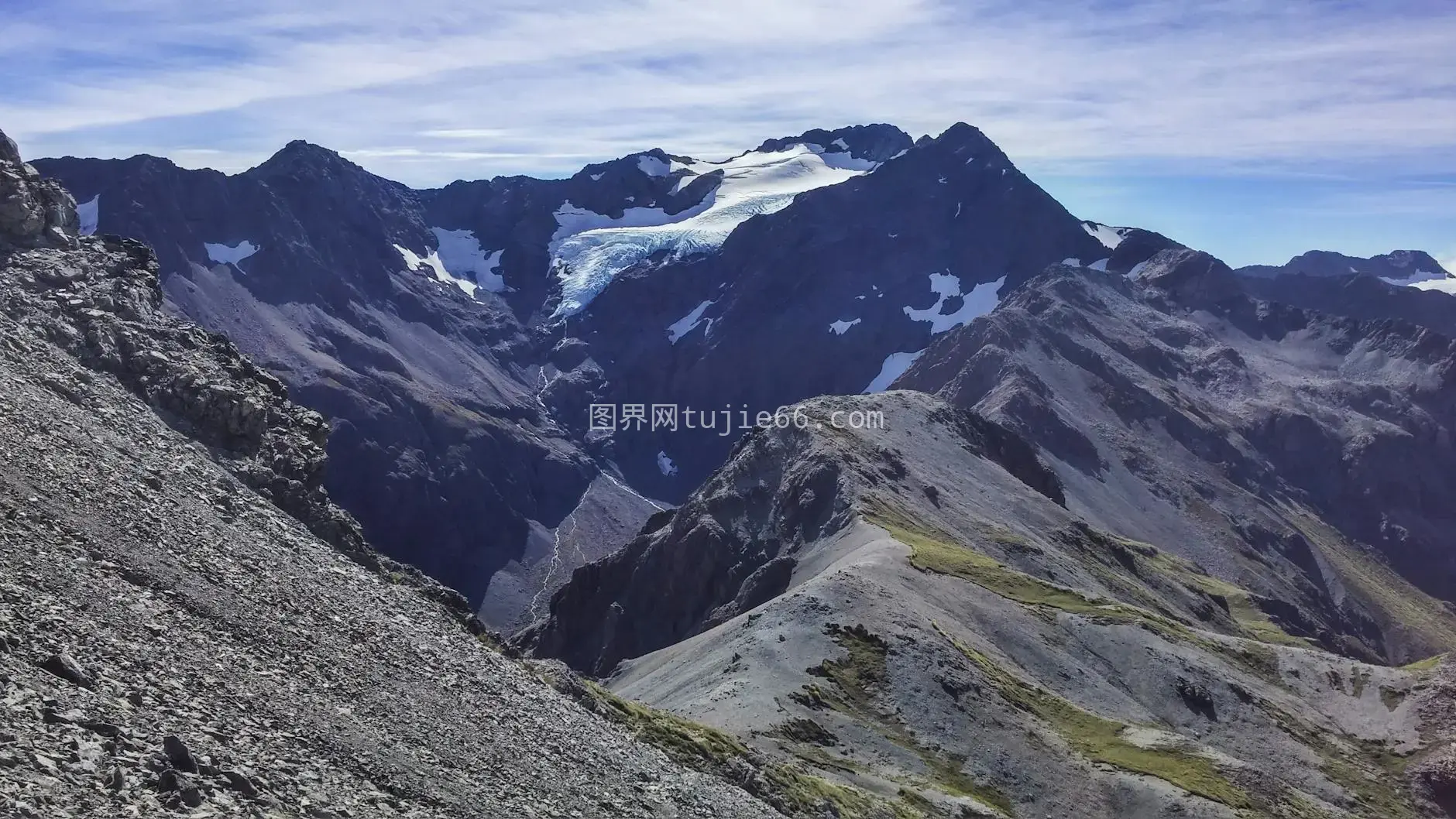 新西兰南阿尔卑斯雪峰冰川胜景图片