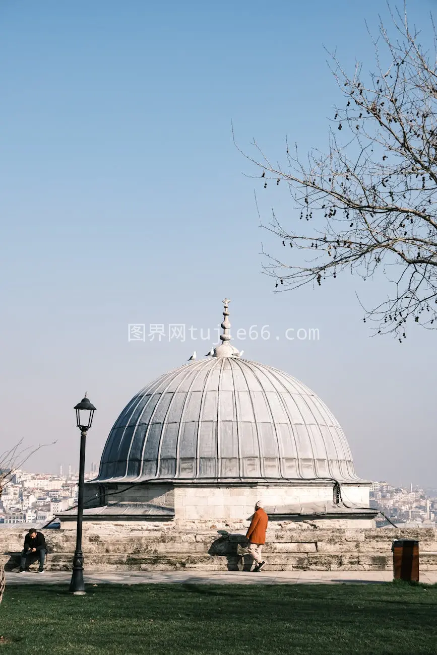 伊斯坦布尔古老圆顶城市背景宁静景致图片