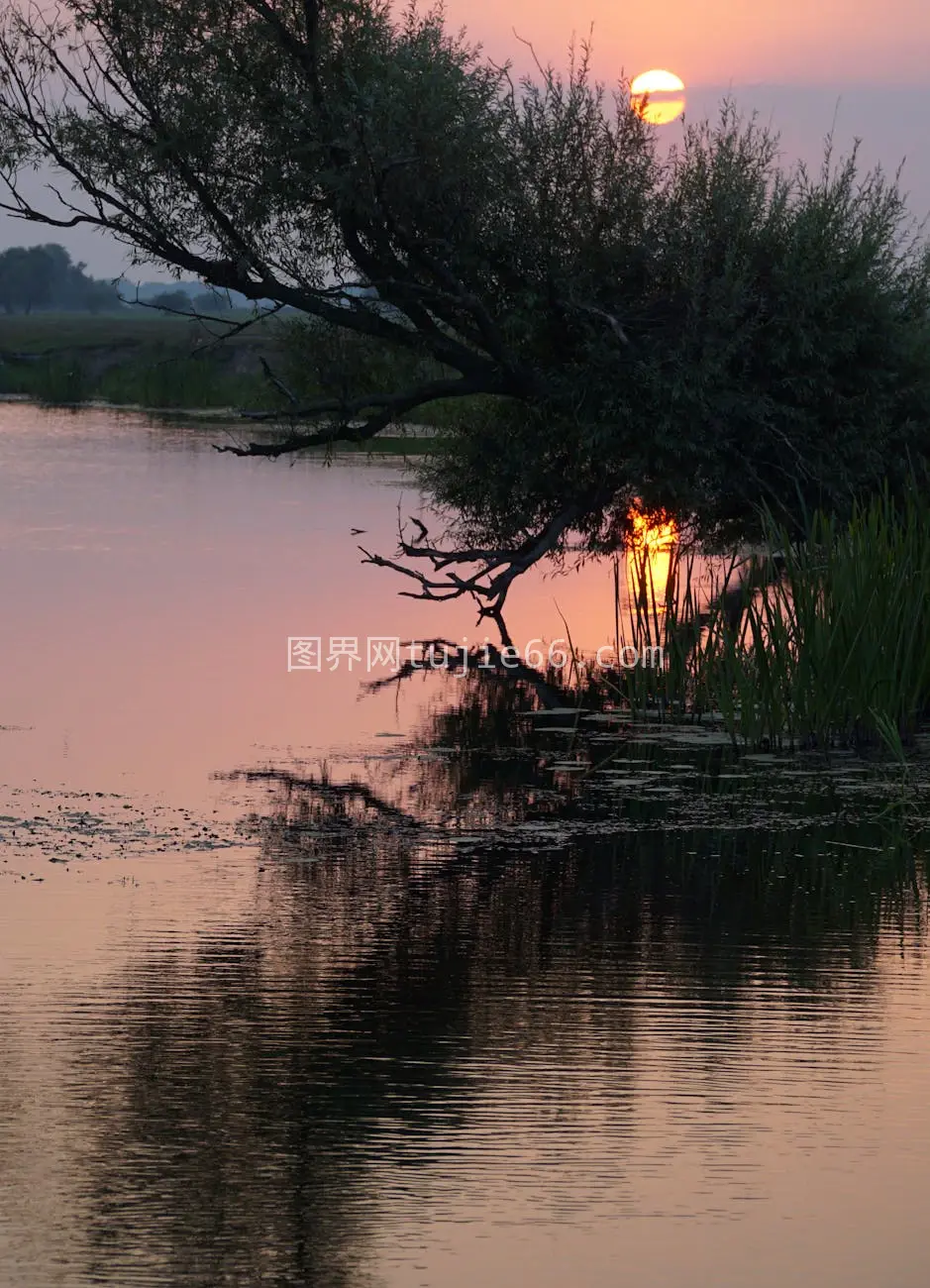 斯洛恩斯克湖日落美景图片