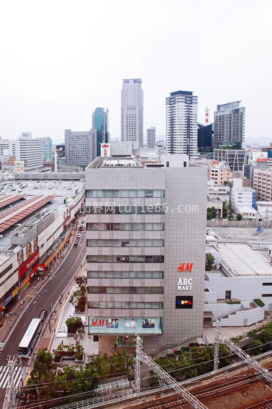 高空俯瞰繁华都市景致图片