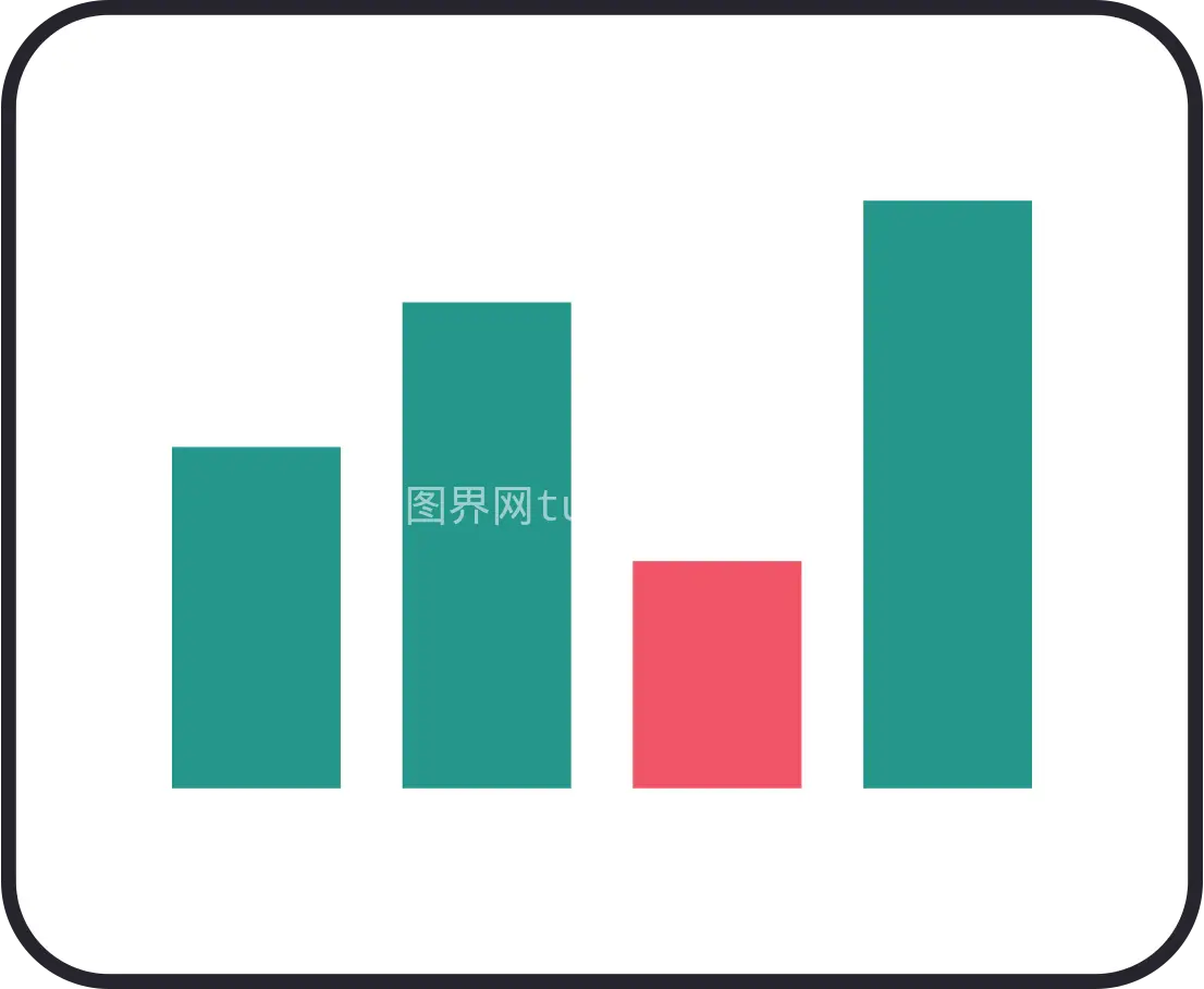 白色矩形分析图标展示图片