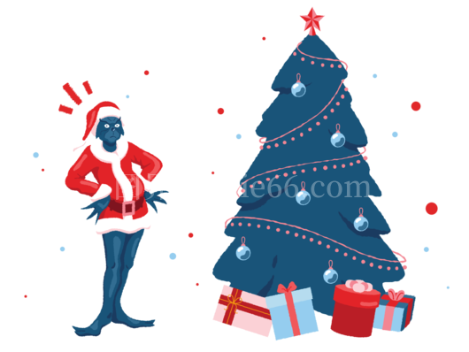 愤怒圣诞老人与树争锋