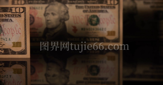 10美元纸币跟踪拍摄画面