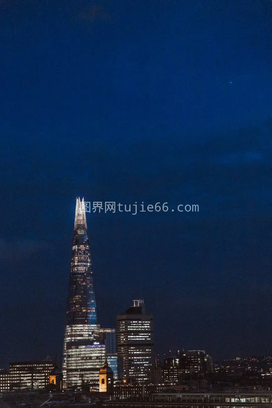 伦敦 Shard 夜景天际线璀璨夺目图片