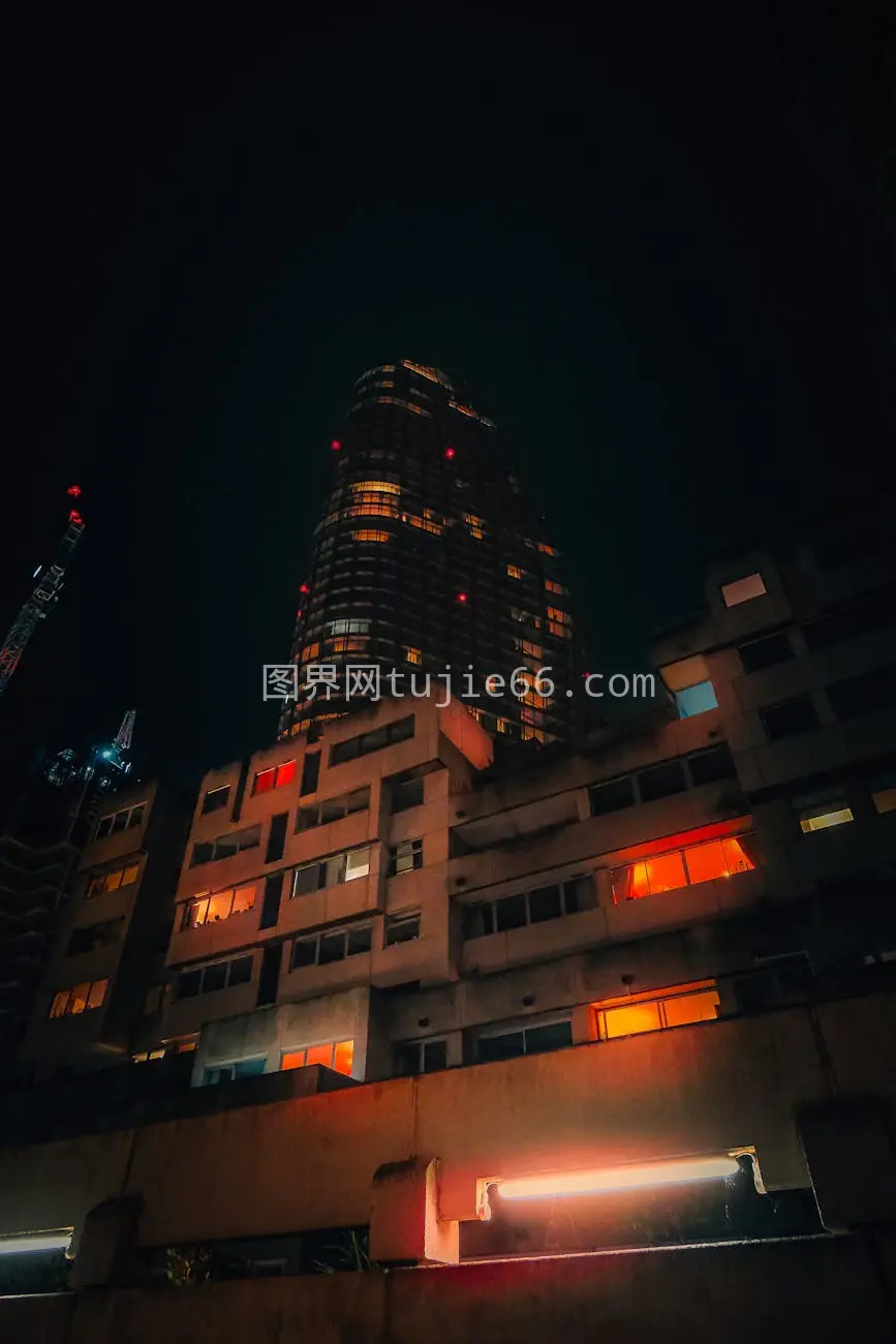 伦敦夜景照明摩天楼电影感观景图片