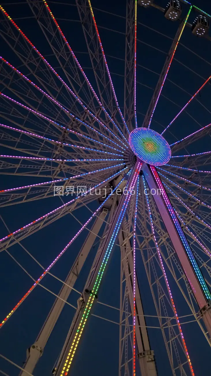 伦敦夜景摩天轮璀璨夺目图片