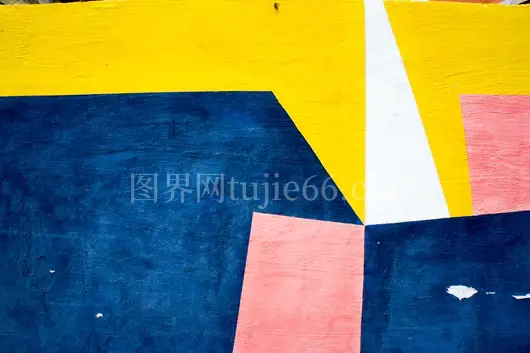 多彩墙饰，蓝黄棕三色组合