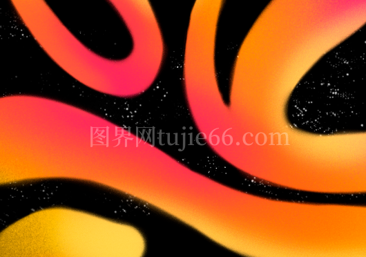 星空背景黄色红色形状主题图