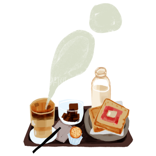 早晨托盘早餐咖啡时光