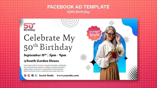 50岁生日Facebook庆祝模板