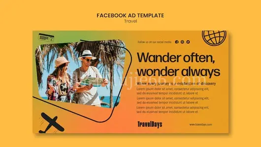 探险旅游Facebook模板分享
