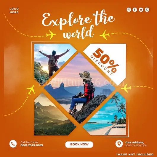 世界旅游社交媒体设计模板探索