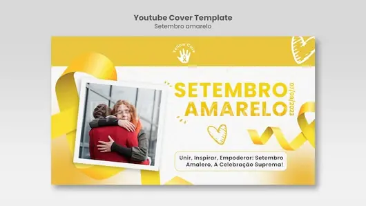 九月黄色YouTube封面模板设计