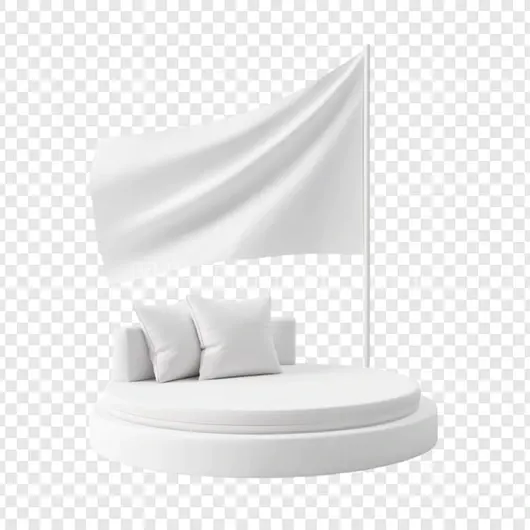 白色平台枕头旗帜设计模板Mockup