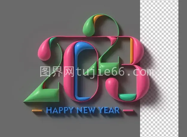 2023新年3D设计插画横幅海报图片