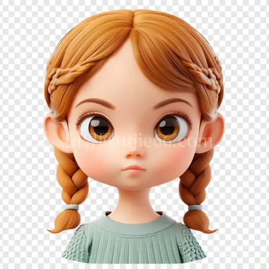 3D女孩卡通插画美图