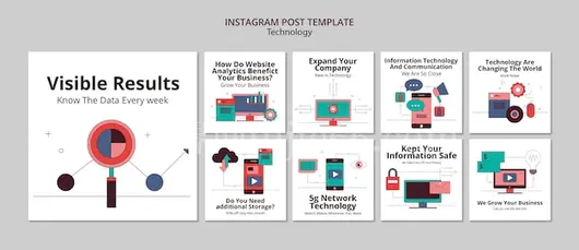 扁平设计技术概念Instagram分享美图