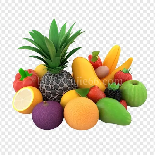 五彩水果蔬菜健康美味拼盘