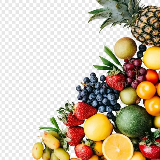 五彩水果角落菠萝草莓葡萄多
