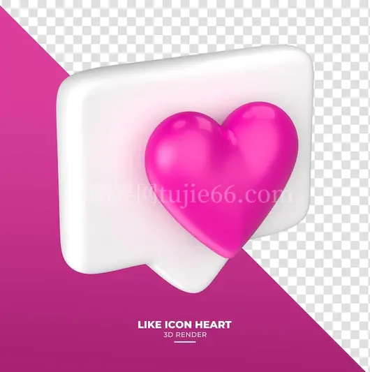 十月粉红活动3D渲染透明背景粉色心形评论气泡