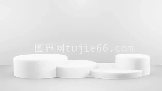 抽象白背景产品展示台3D插画图片