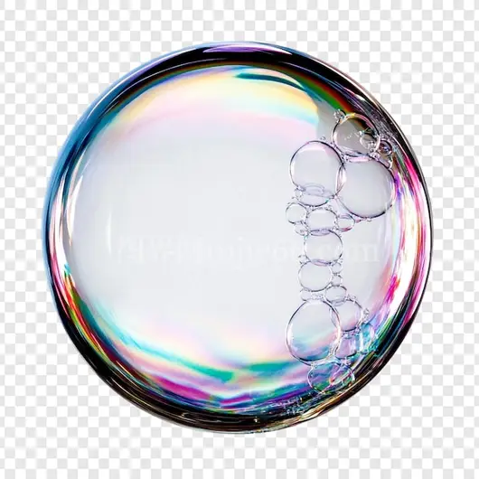 巨型肥皂泡特写彩虹色小气泡附面