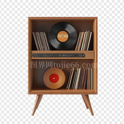 复古木质黑胶唱片柜音乐播放器