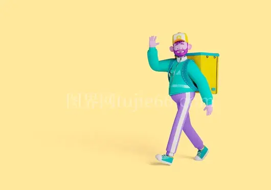 3D背包人物插画交付场景