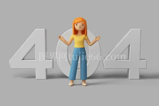 3D女性角色遇404错误信息奇景