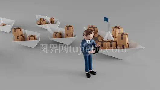 3D卡通旅行者戴草帽微笑站立插画