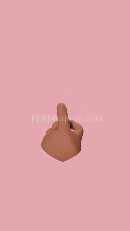 3D粉色背景手势表情简约插画