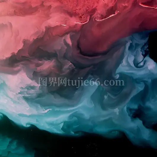 红蓝绿流体绘画 黑背景艺术作品