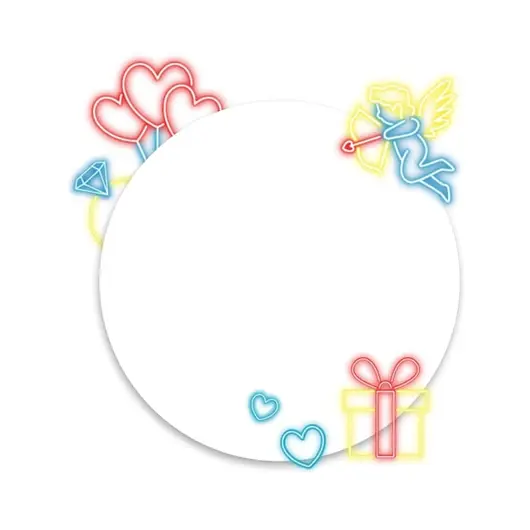 霓虹心形插画艺术作品