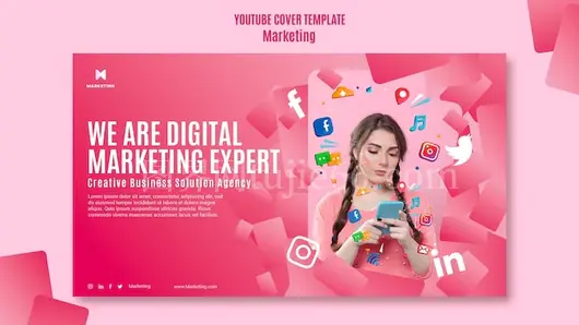营销策略YouTube封面模板设计