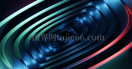 3D插画色彩渐变几何图案展现未来视觉魅力
