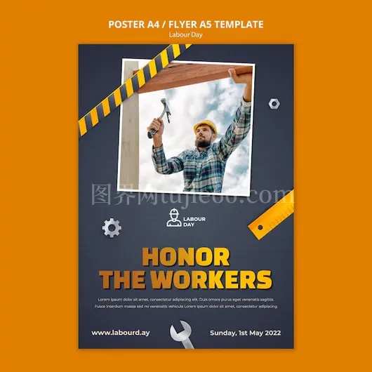 劳动节渐变海报模板设计精选