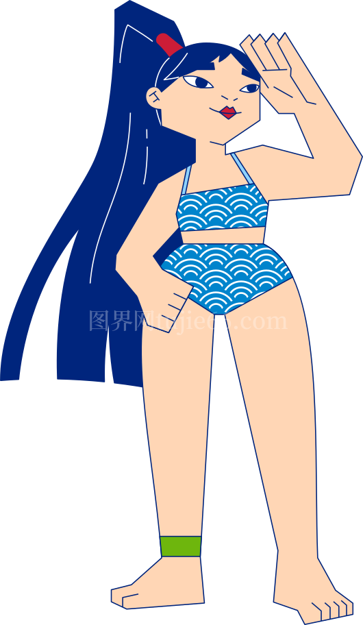 女孩板上画面主题鲜明