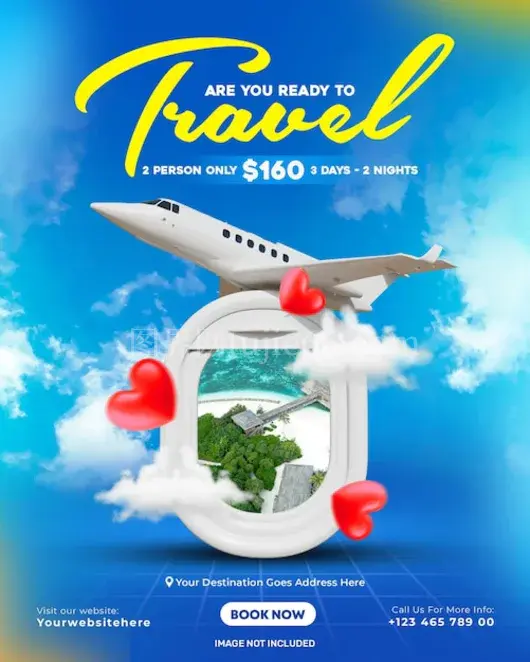 旅游社交模板照片边框设计