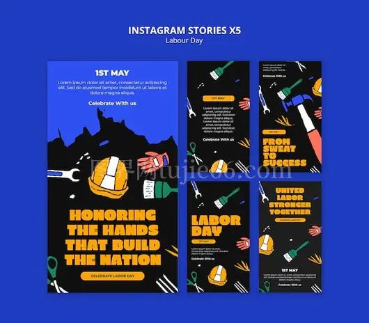 劳动节Instagram故事庆祝精彩瞬间