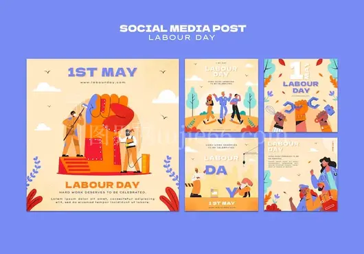劳动节Instagram模板设计精选