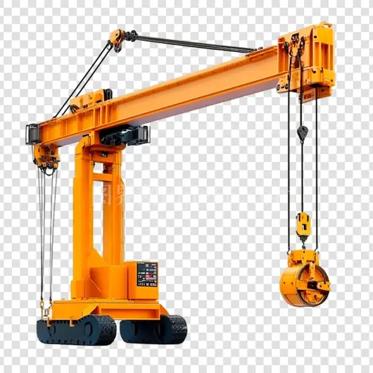 橙色移动起重机重型建筑机械起重