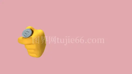 3D手抛币粉色背景金融决策插画