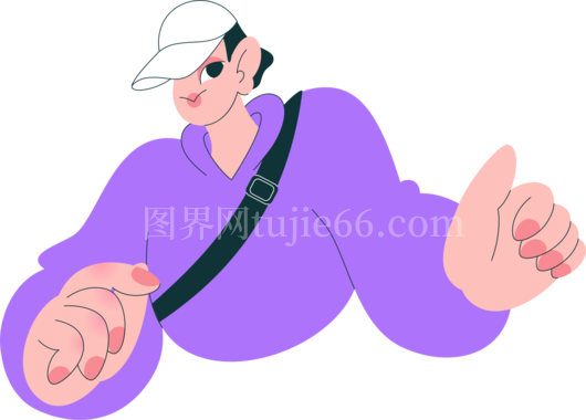 男士紫色棒球帽连帽衫造型