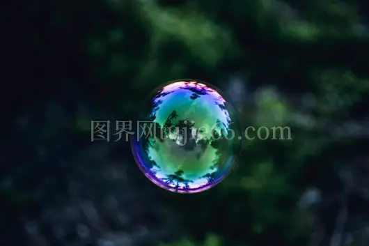 户外肥皂泡映树影天空
