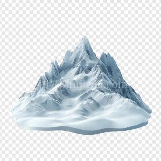 雪山3D冰峰数字艺术插画