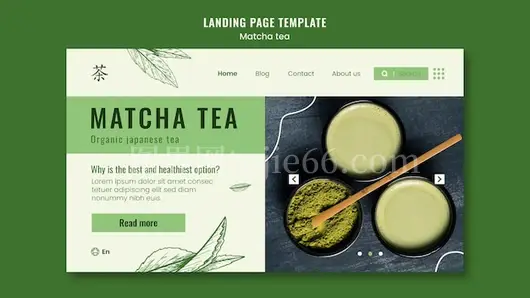 抹茶茶着陆页模板展示