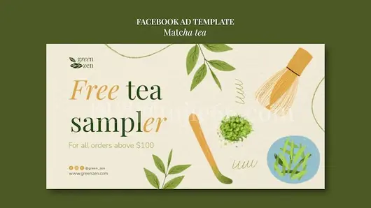抹茶茶Facebook模板设计亮点