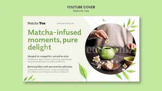 抹茶茶YouTube封面模板设计