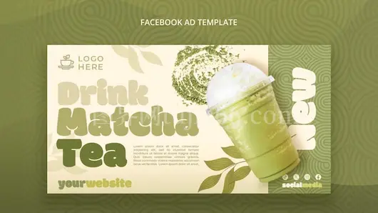 抹茶茶Facebook模板设计