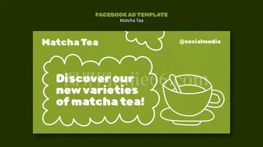 抹茶茶Facebook模板设计